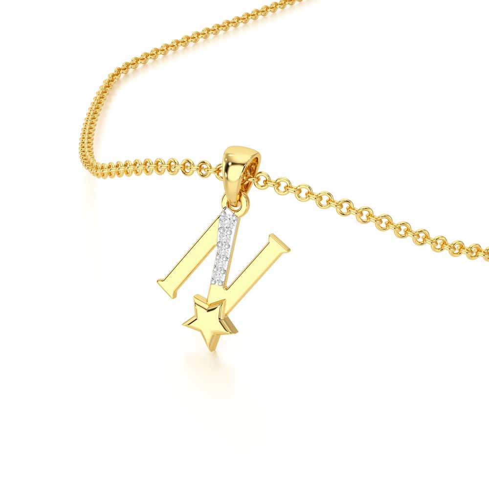 N-Glint Silver Pendant - Yellow Gold - Image 2