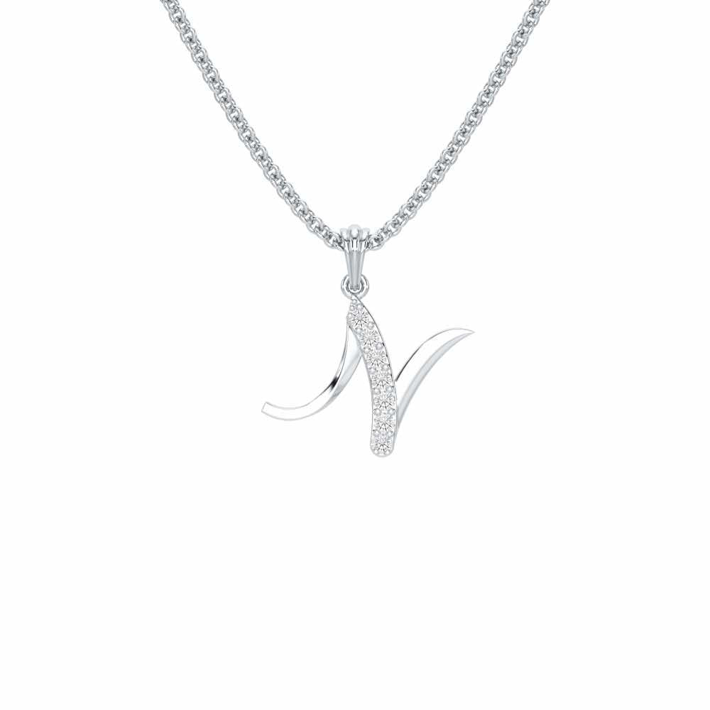 N-Luke Silver Pendant - White Gold - Image 1