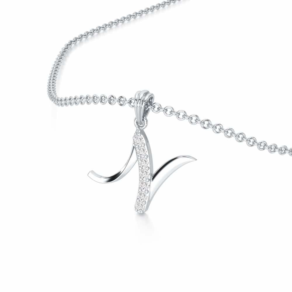 N-Luke Silver Pendant - White Gold - Image 2