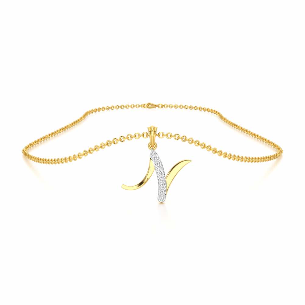 N-Luke Silver Pendant - Yellow Gold - Image 3