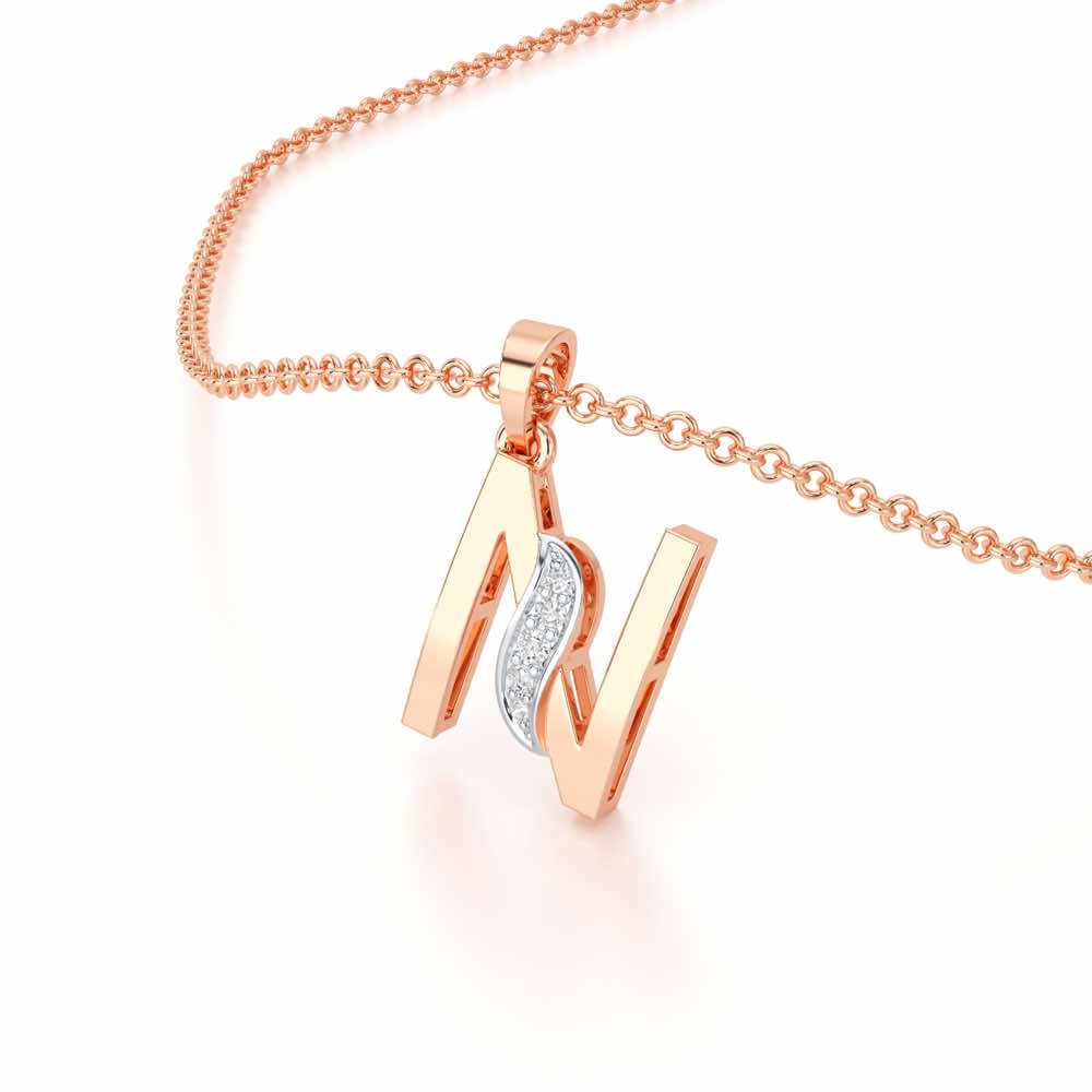 N-Spark Silver Pendant - Rose Gold - Image 2