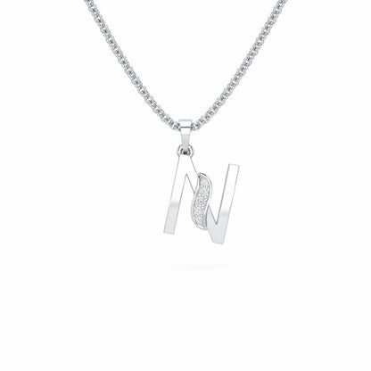 N-Spark Silver Pendant - White Gold - Image 1