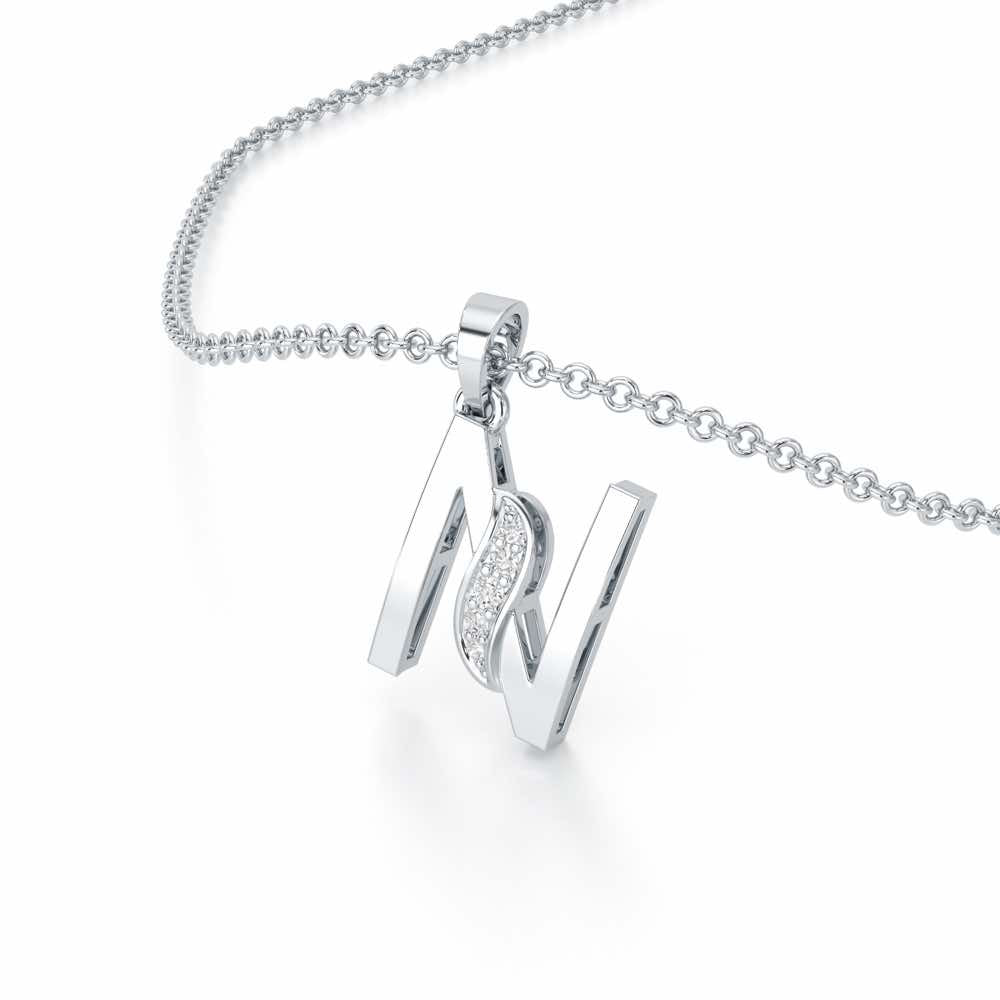 N-Spark Silver Pendant - White Gold - Image 2