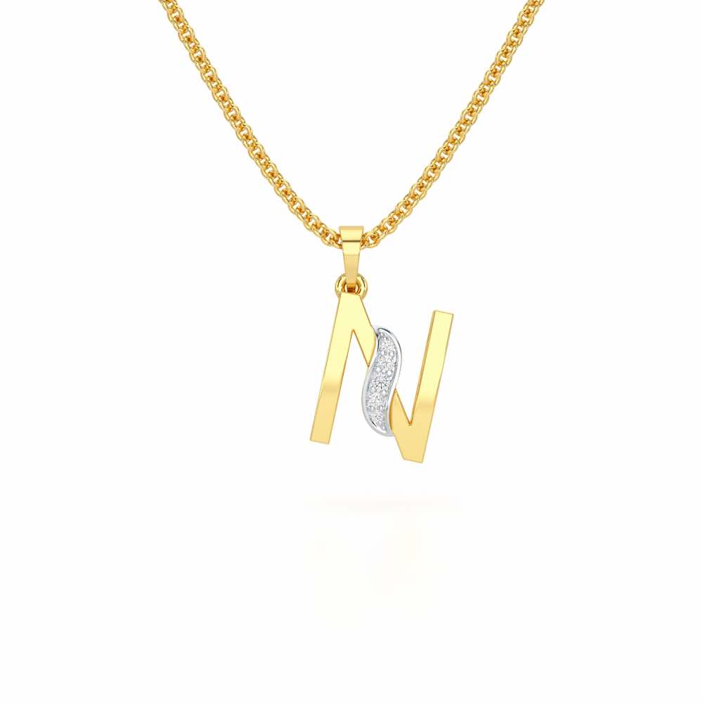 N-Spark Silver Pendant - Yellow Gold - Image 1
