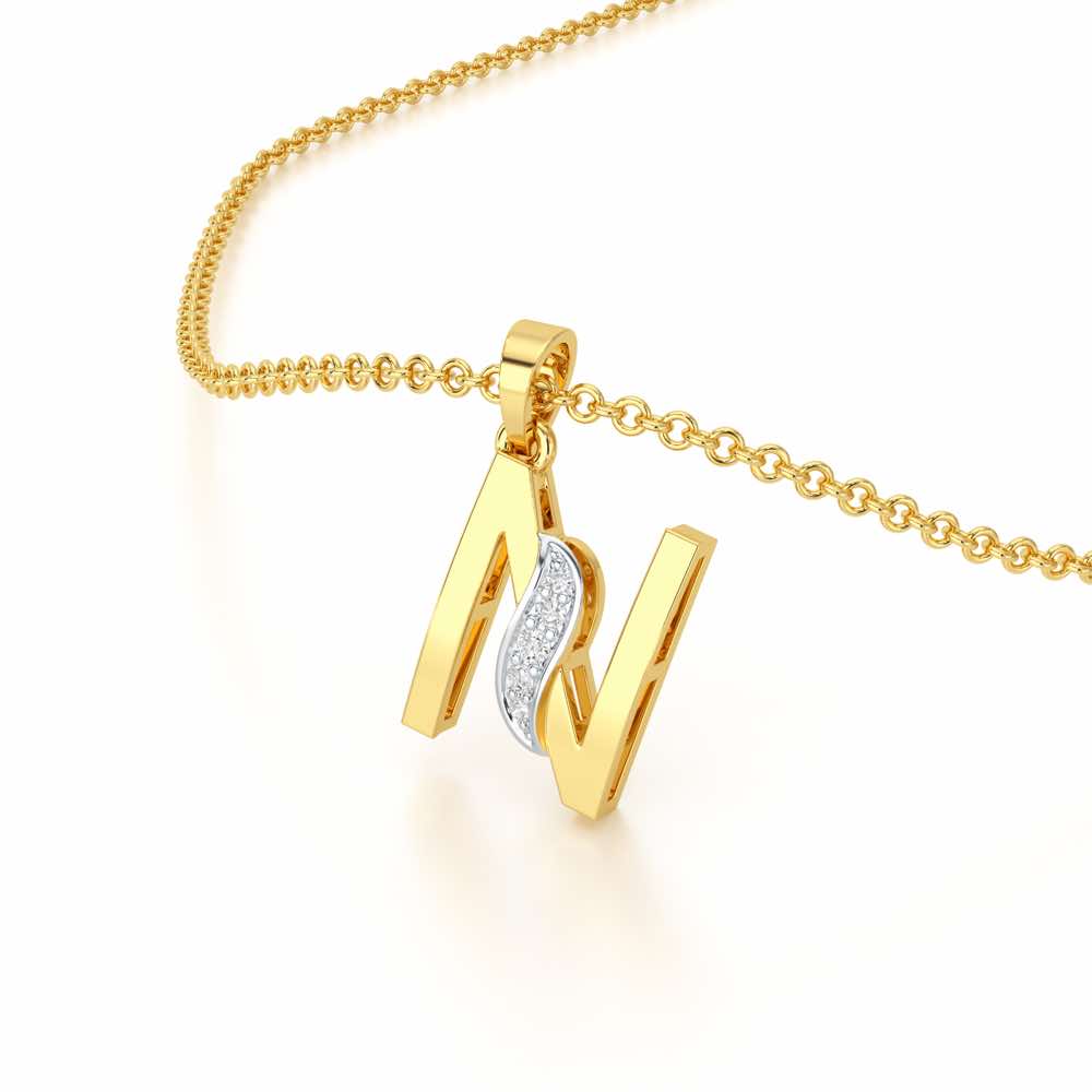 N-Spark Silver Pendant - Yellow Gold - Image 2