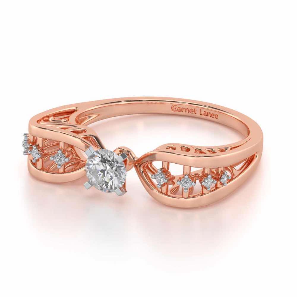 Nagma Solitaire Ring - Rose Gold - Image 2