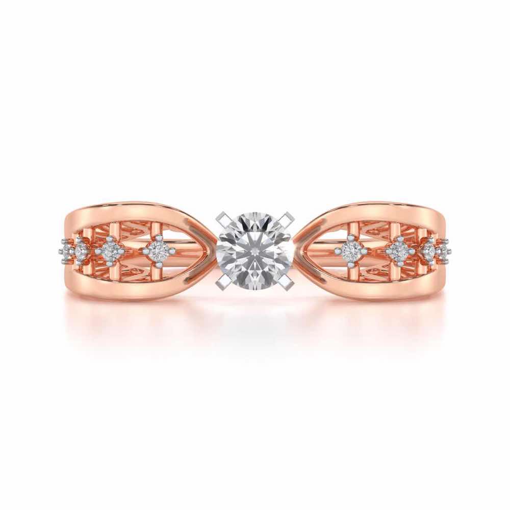 Nagma Solitaire Ring - Rose Gold - Image 4