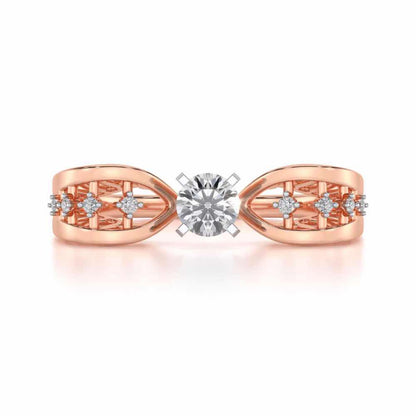 Nagma Solitaire Ring - Rose Gold - Image 4