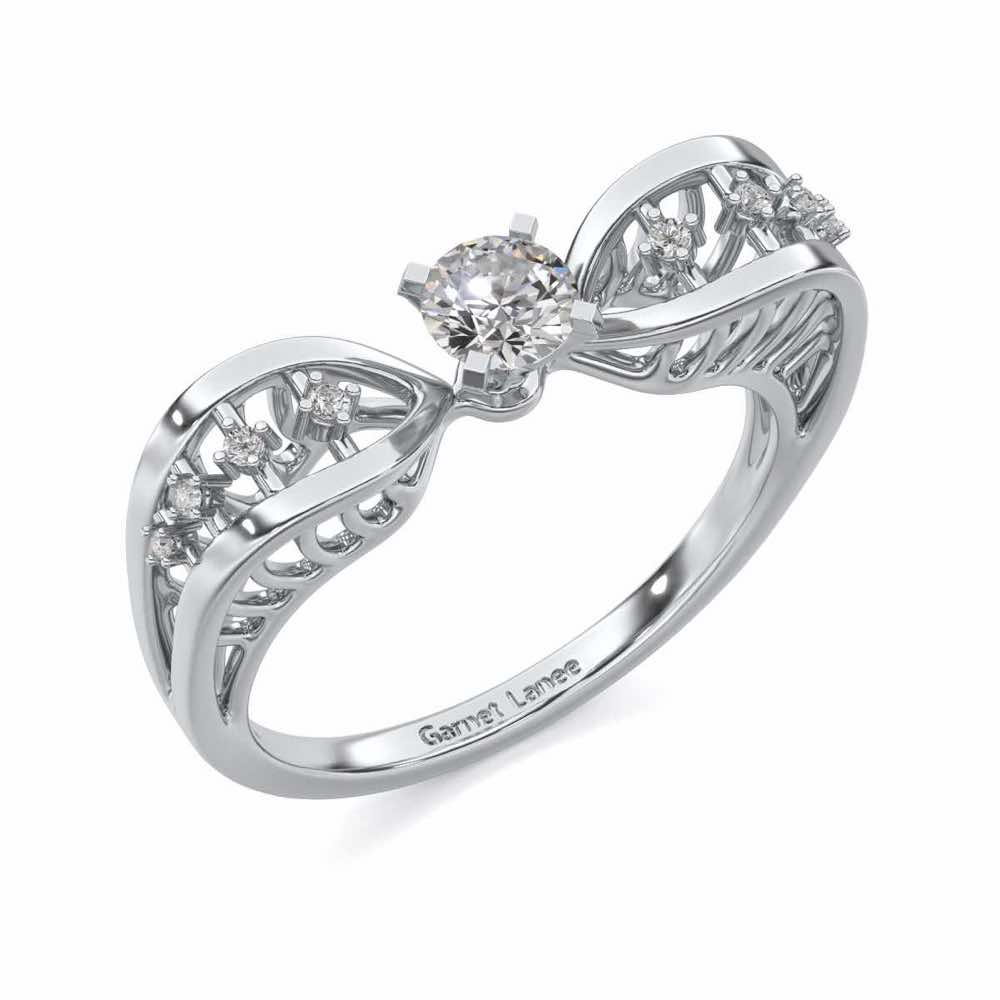 Nagma Solitaire Ring - White Gold - Image 1