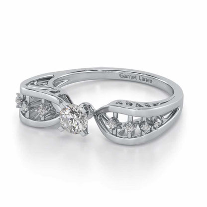 Nagma Solitaire Ring - White Gold - Image 2