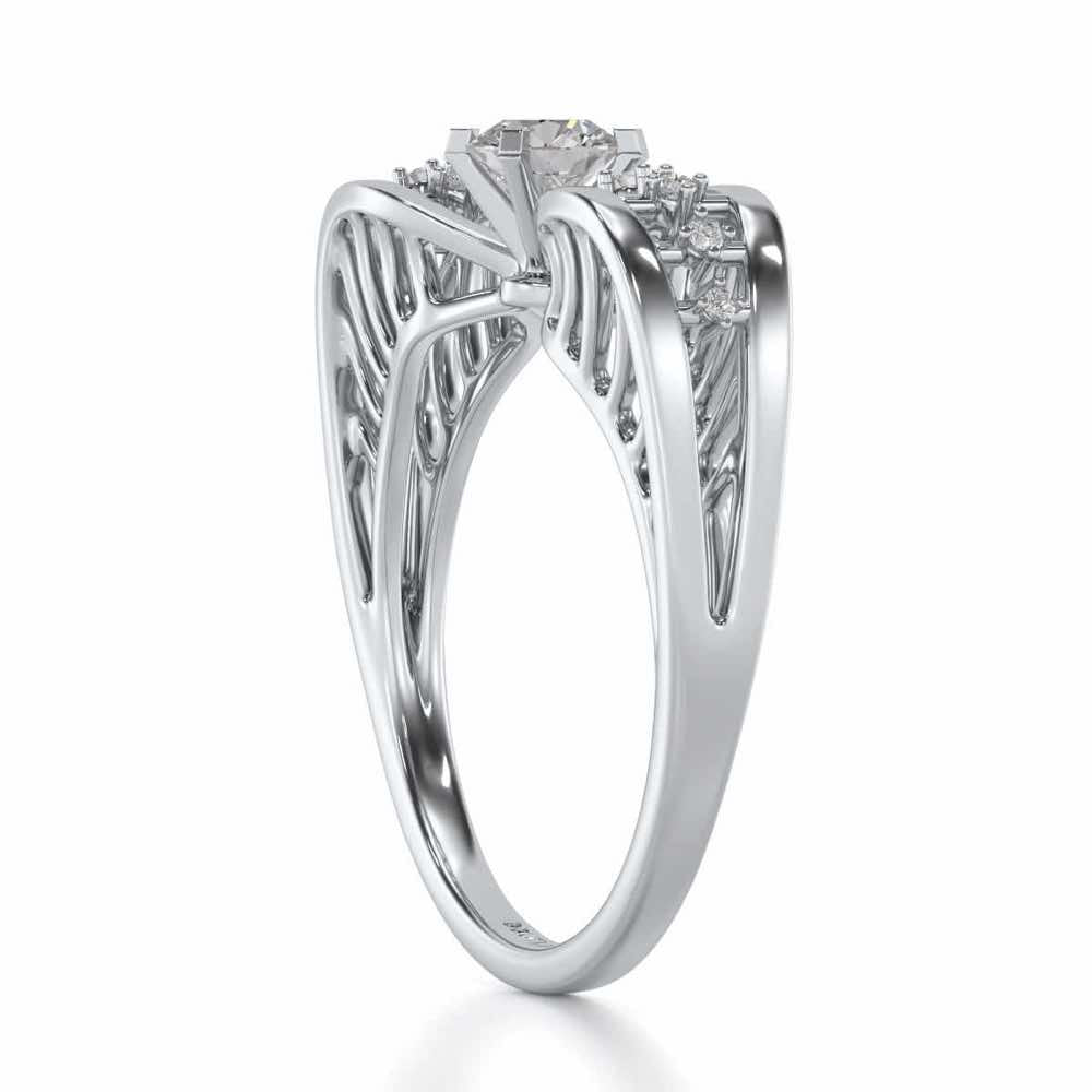 Nagma Solitaire Ring - White Gold - Image 3
