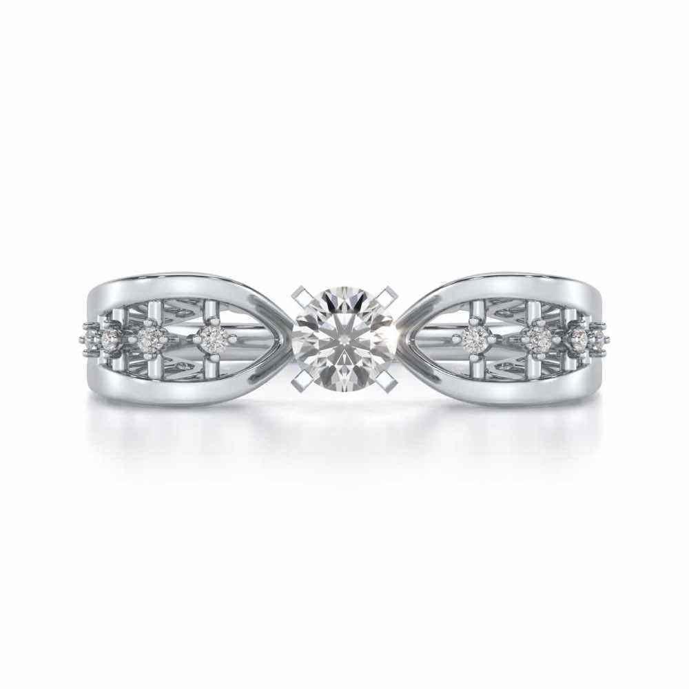 Nagma Solitaire Ring - White Gold - Image 4