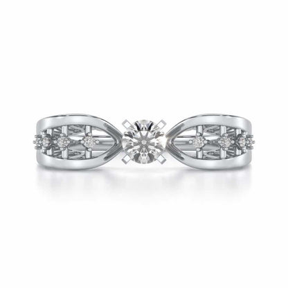 Nagma Solitaire Ring - White Gold - Image 4