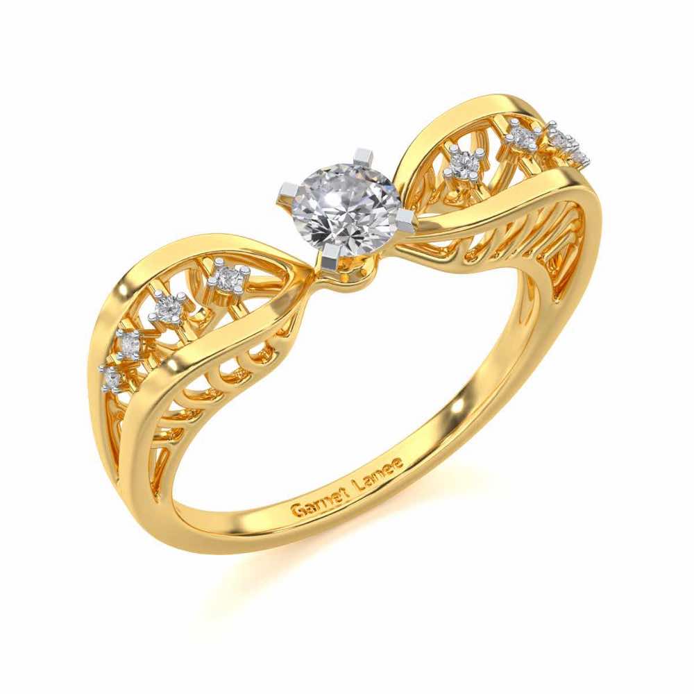 Nagma Solitaire Ring - Yellow Gold - Image 1