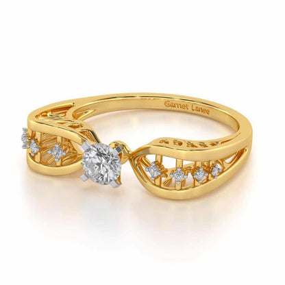 Nagma Solitaire Ring - Yellow Gold - Image 2