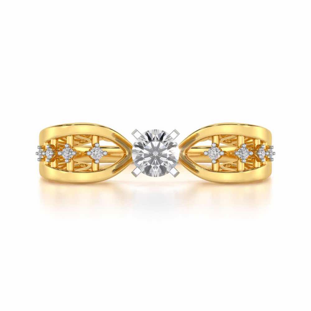 Nagma Solitaire Ring - Yellow Gold - Image 4
