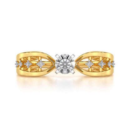 Nagma Solitaire Ring - Yellow Gold - Image 4
