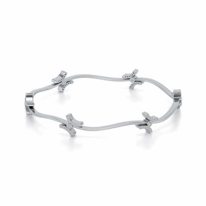 Nakashi Silver Bangles - White Gold - Image 2