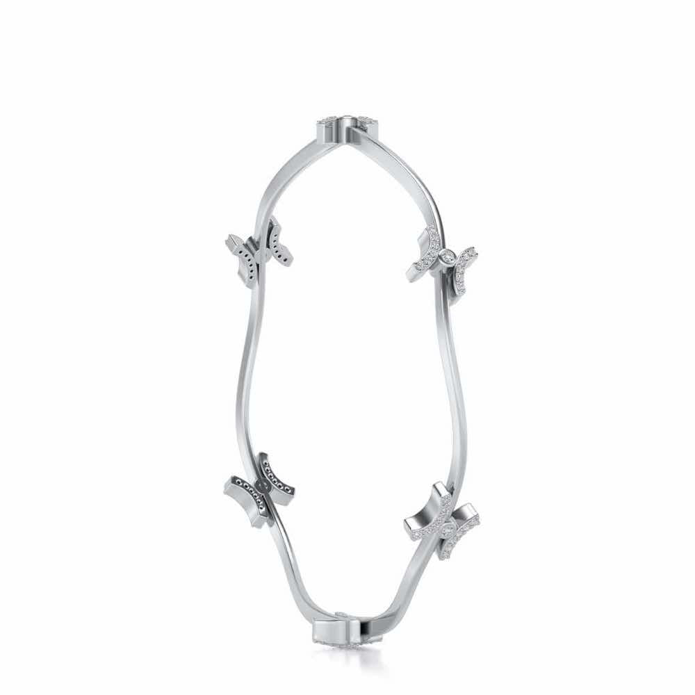 Nakashi Silver Bangles - White Gold - Image 3