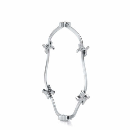 Nakashi Silver Bangles - White Gold - Image 3