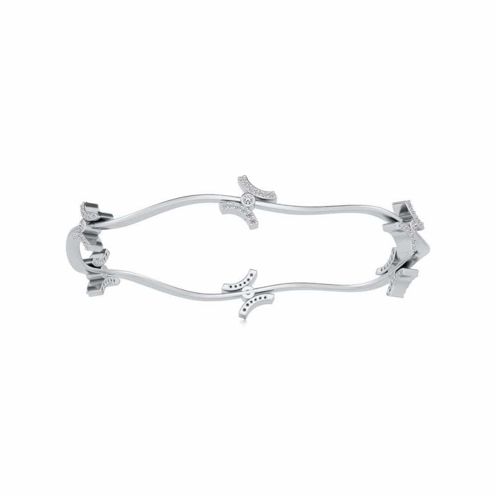 Nakashi Silver Bangles - White Gold - Image 4