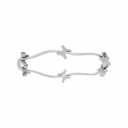 Nakashi Silver Bangles - White Gold - Image 4