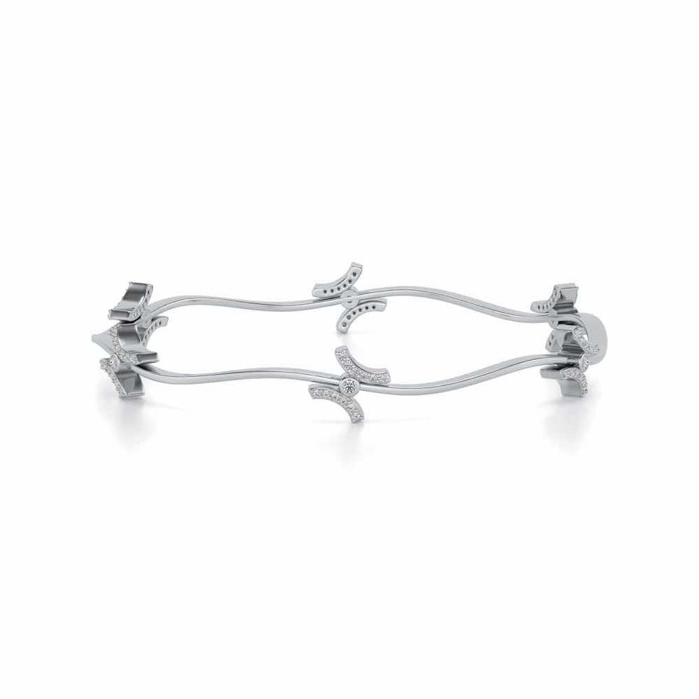 Nakashi Silver Bangles - White Gold - Image 5