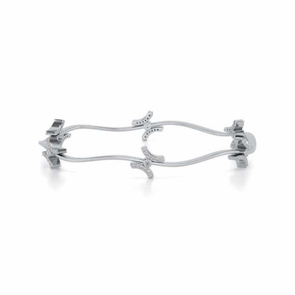 Nakashi Silver Bangles - White Gold - Image 5