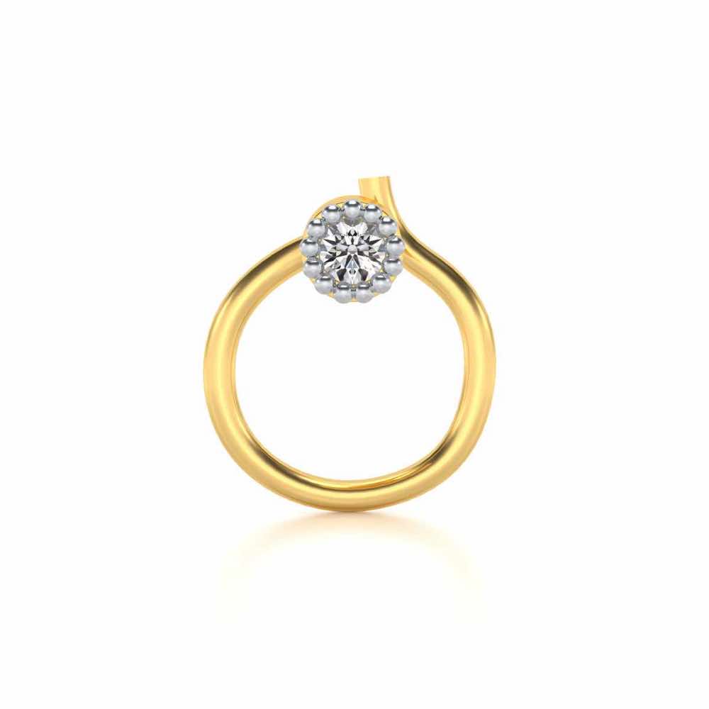 Namid Silver Nosepin - Yellow Gold - Image 2