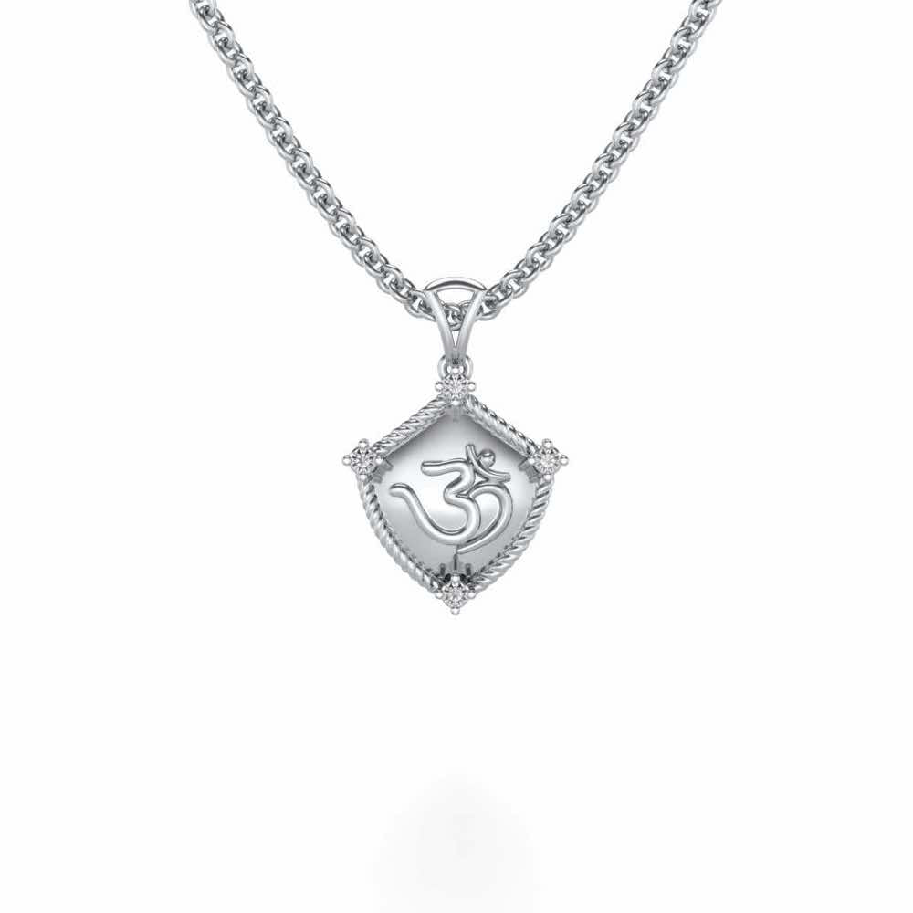 Namoh Silver Pendant - White Gold - Image 1