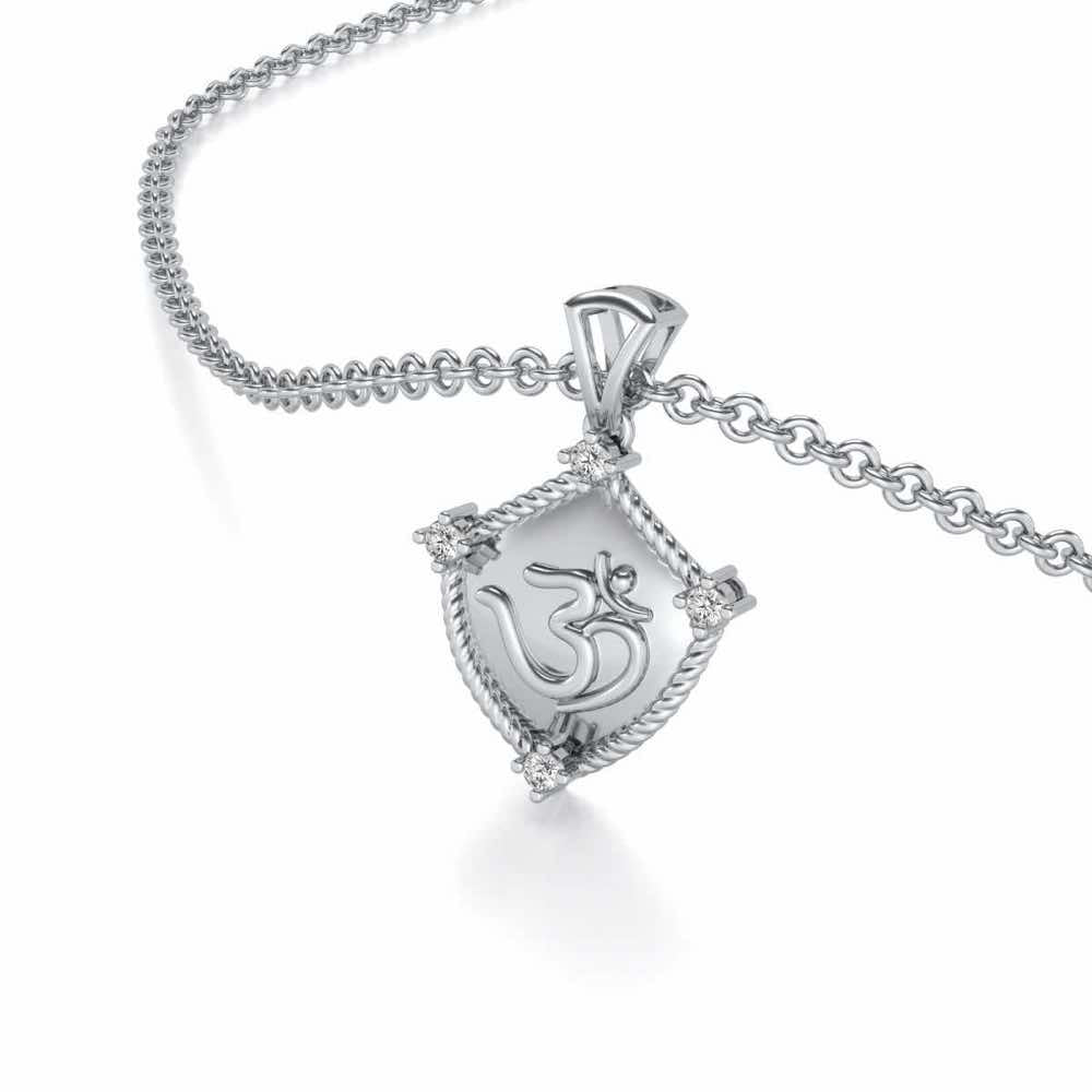 Namoh Silver Pendant - White Gold - Image 2