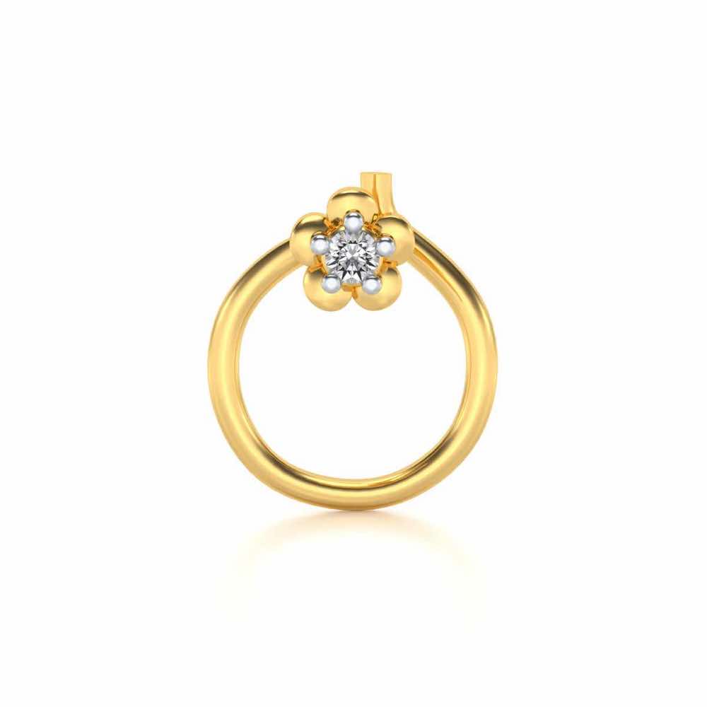 Nashi Silver Nosepin - Yellow Gold - Image 2