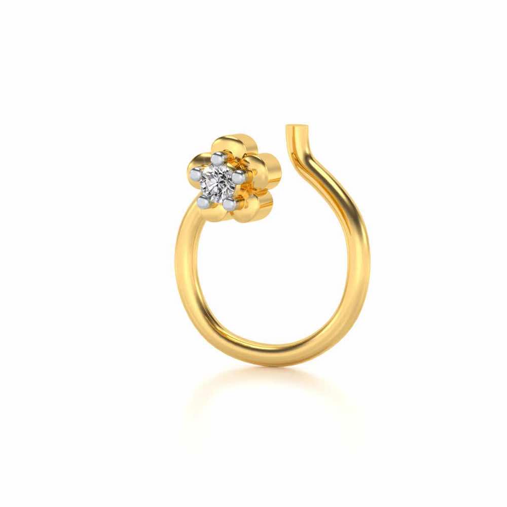 Nashi Silver Nosepin - Yellow Gold - Image 3