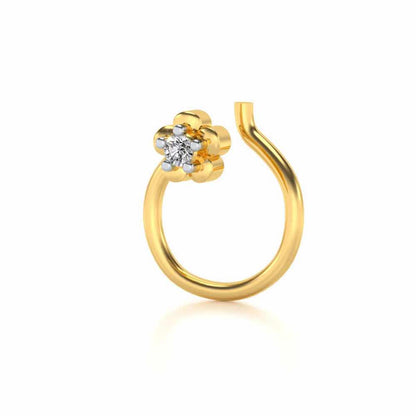 Nashi Silver Nosepin - Yellow Gold - Image 3