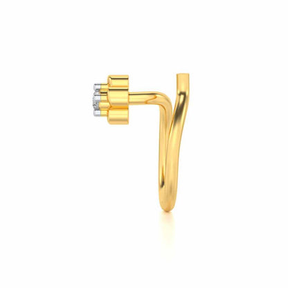 Nashi Silver Nosepin - Yellow Gold - Image 4
