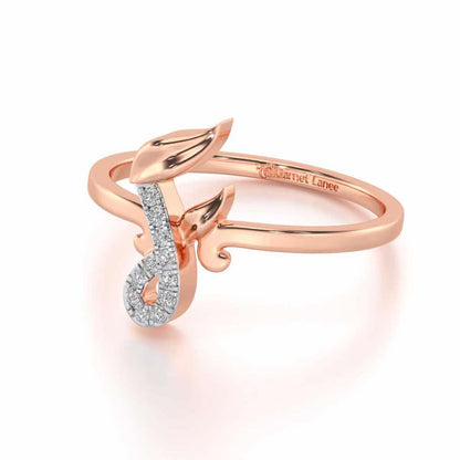 Nature F Silver Ring - Rose Gold - Image 2
