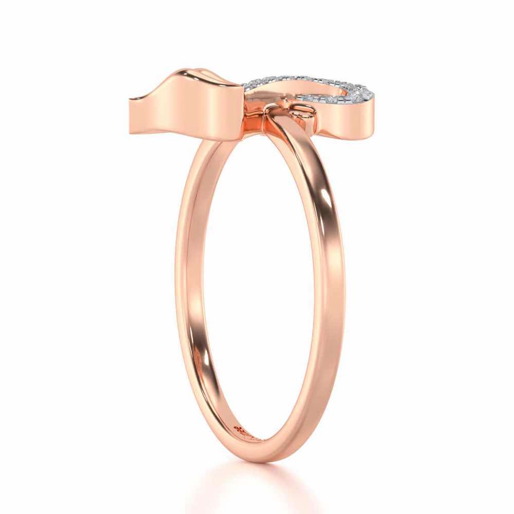 Nature F Silver Ring - Rose Gold - Image 3