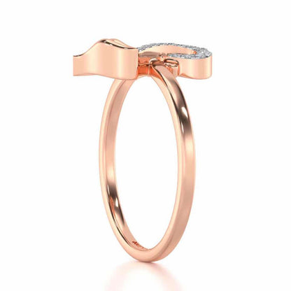 Nature F Silver Ring - Rose Gold - Image 3