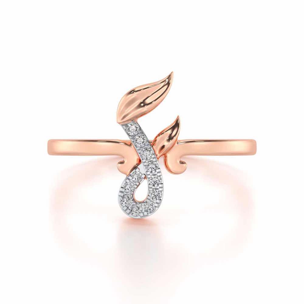 Nature F Silver Ring - Rose Gold - Image 4