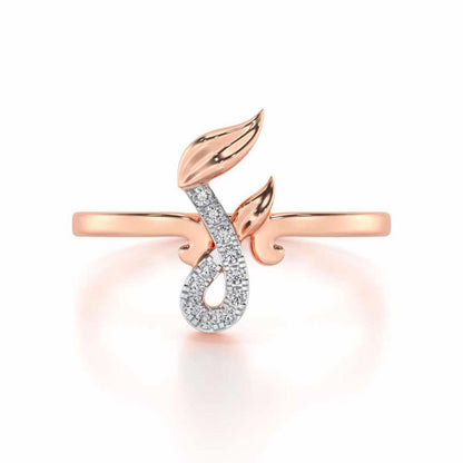 Nature F Silver Ring - Rose Gold - Image 4