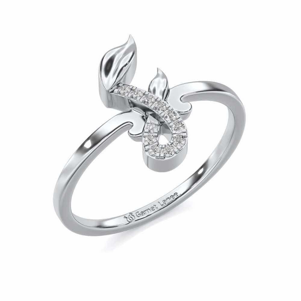 Nature F Silver Ring - White Gold - Image 1