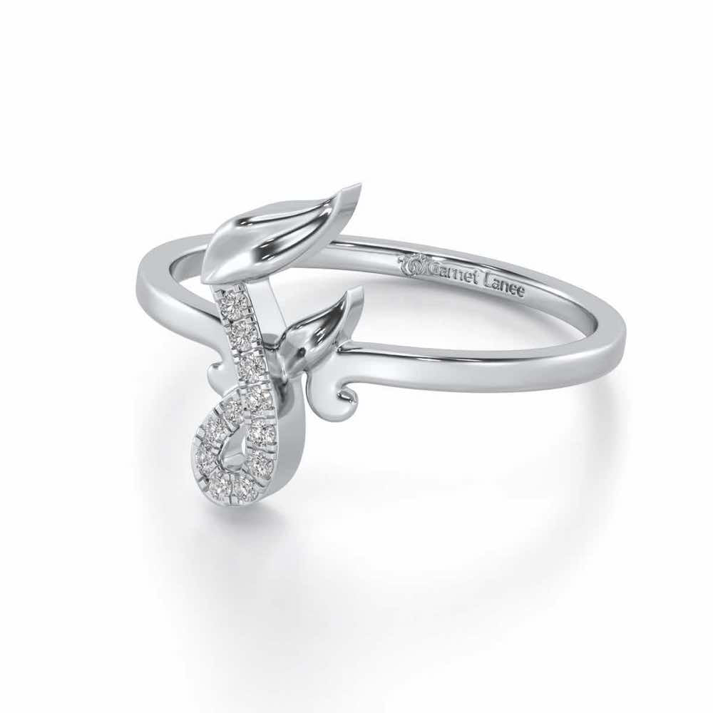 Nature F Silver Ring - White Gold - Image 2
