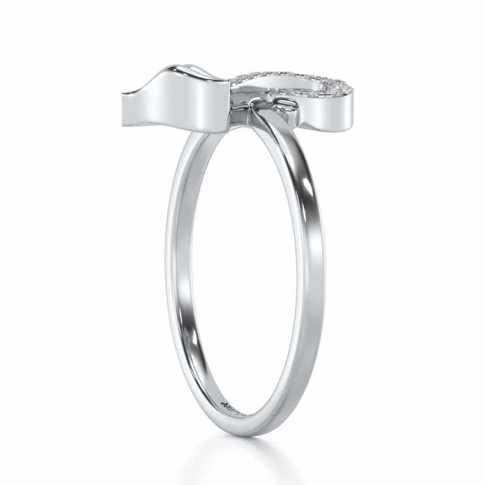 Nature F Silver Ring - White Gold - Image 3