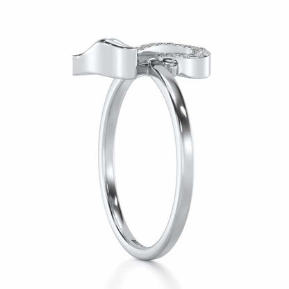 Nature F Silver Ring - White Gold - Image 3