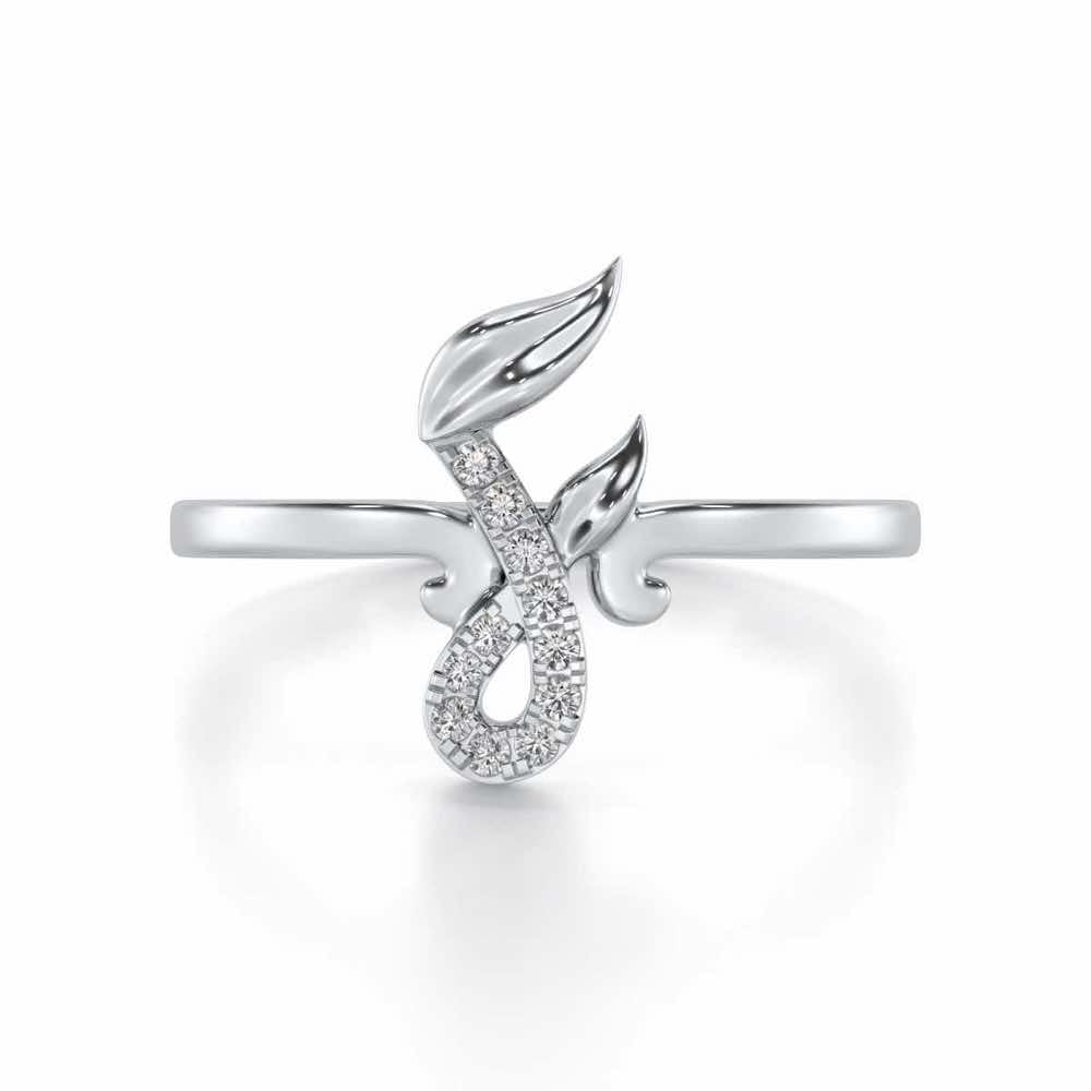 Nature F Silver Ring - White Gold - Image 4