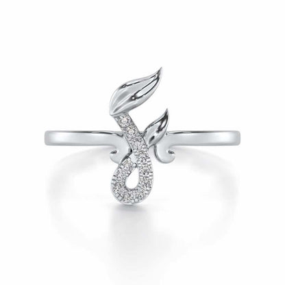 Nature F Silver Ring - White Gold - Image 4