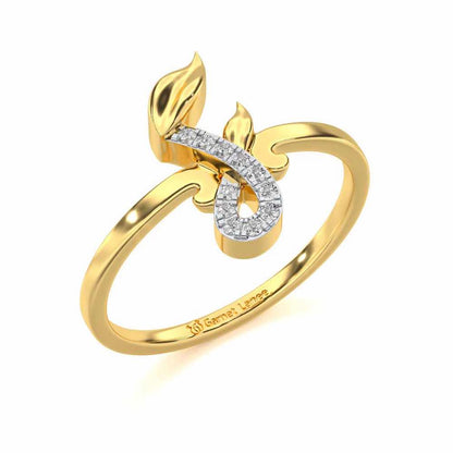 Nature F Silver Ring - Yellow Gold - Image 1