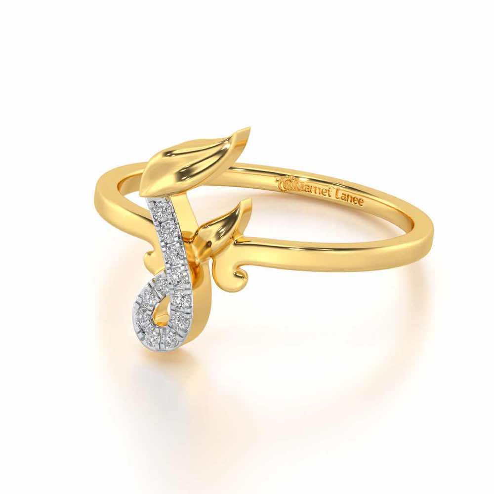 Nature F Silver Ring - Yellow Gold - Image 2