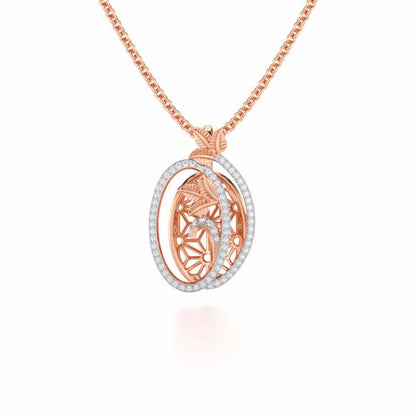 Nature Wheel Silver Pendant - Rose Gold - Image 1