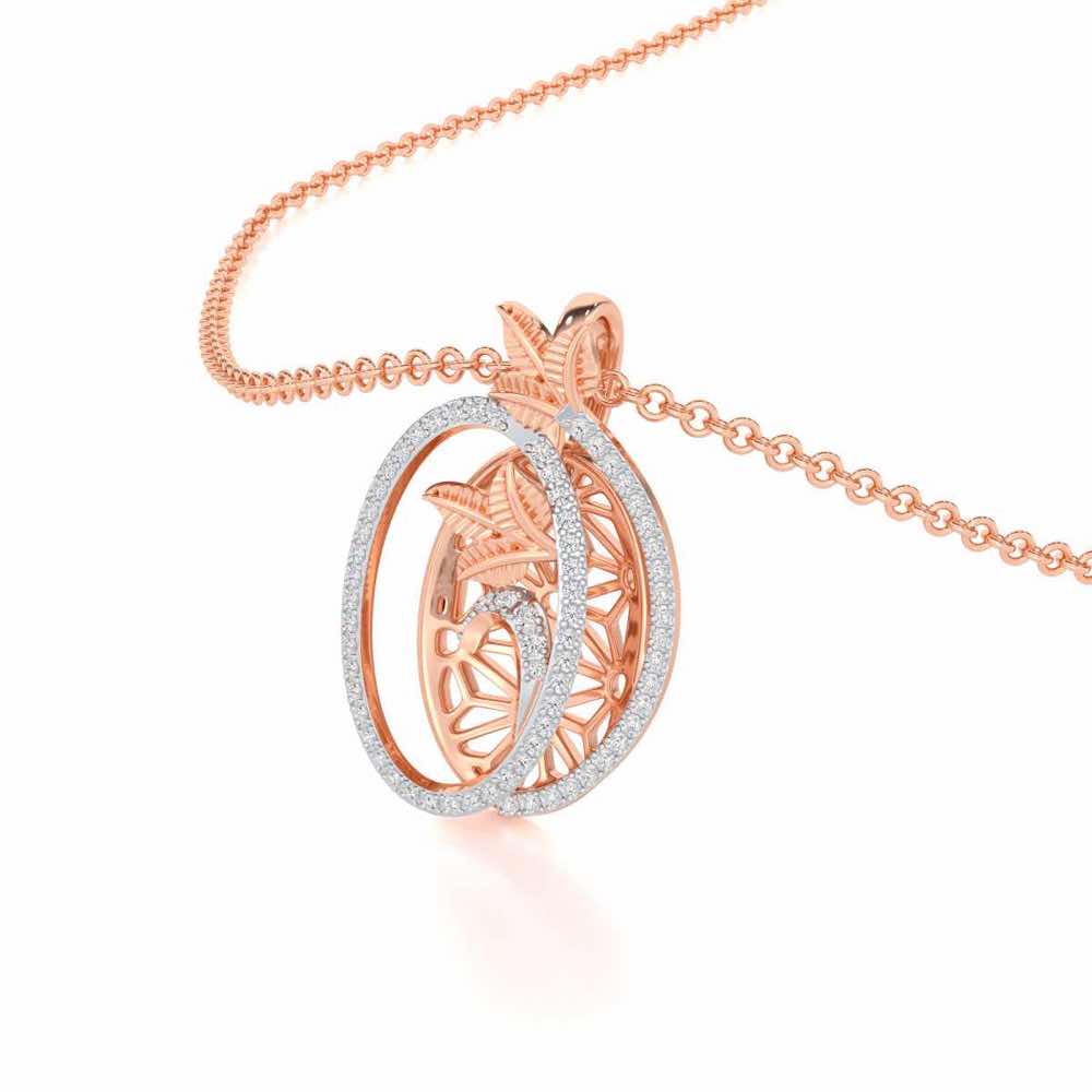 Nature Wheel Silver Pendant - Rose Gold - Image 2